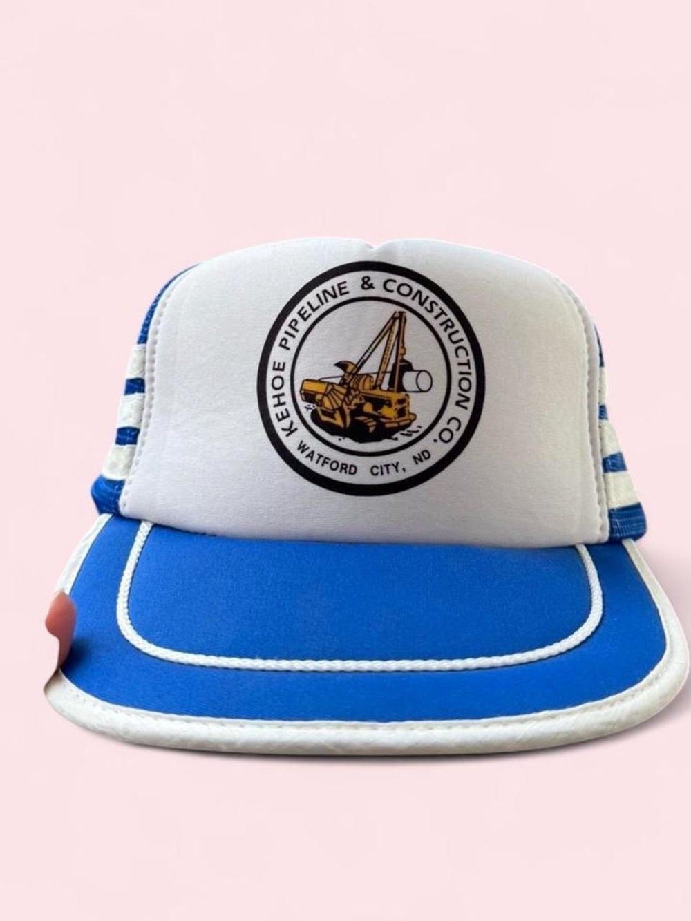 Kehoe Pipeline & Construction Blue and White Vintage Trucker Hat